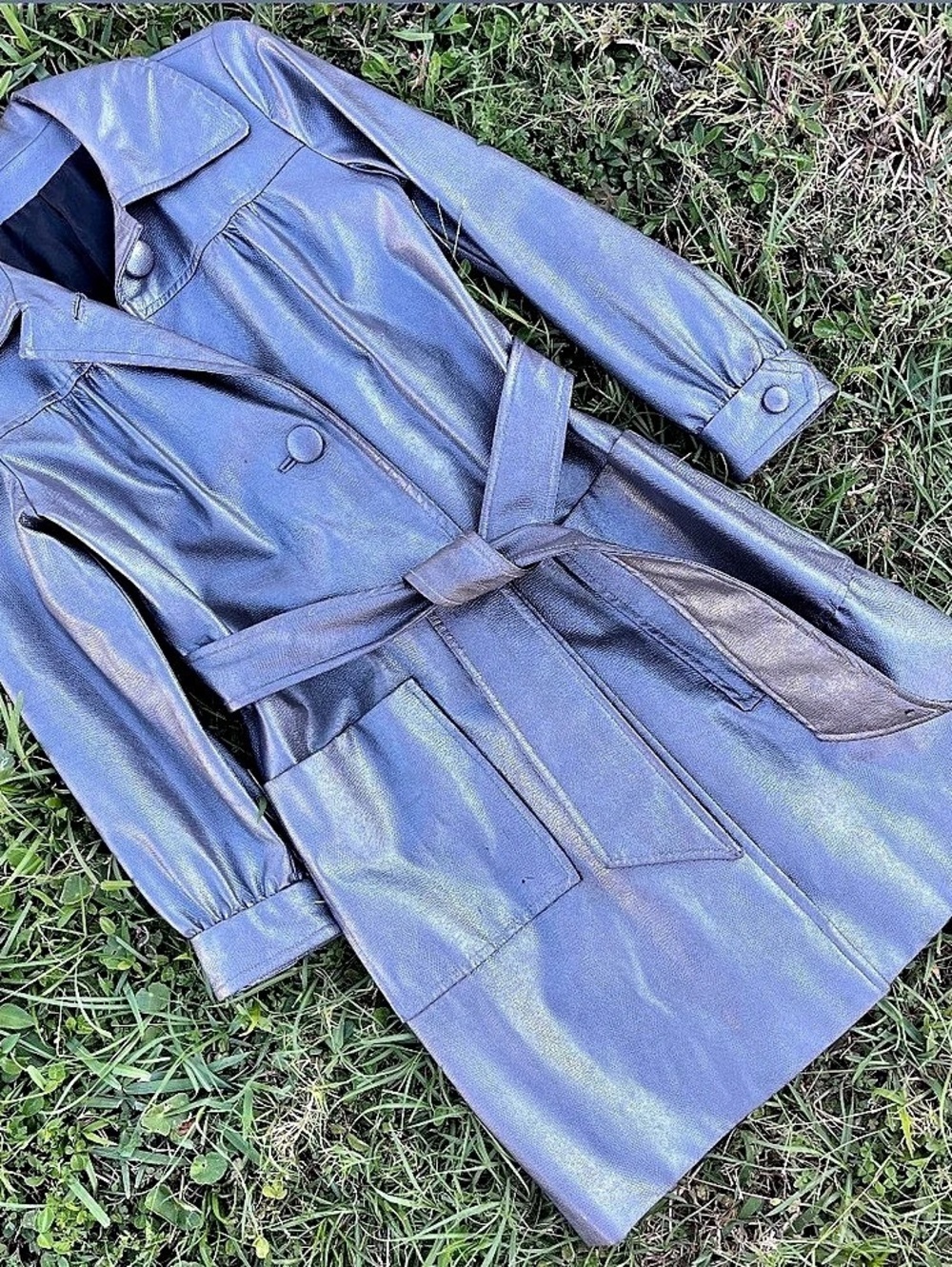 Vintage Trench Coat in Silver